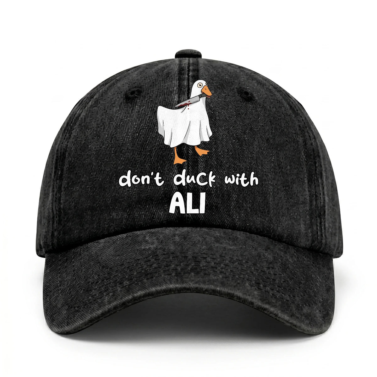 Don't Duck With Your Name Funny Washed Cap ALI 13K1 C129PF