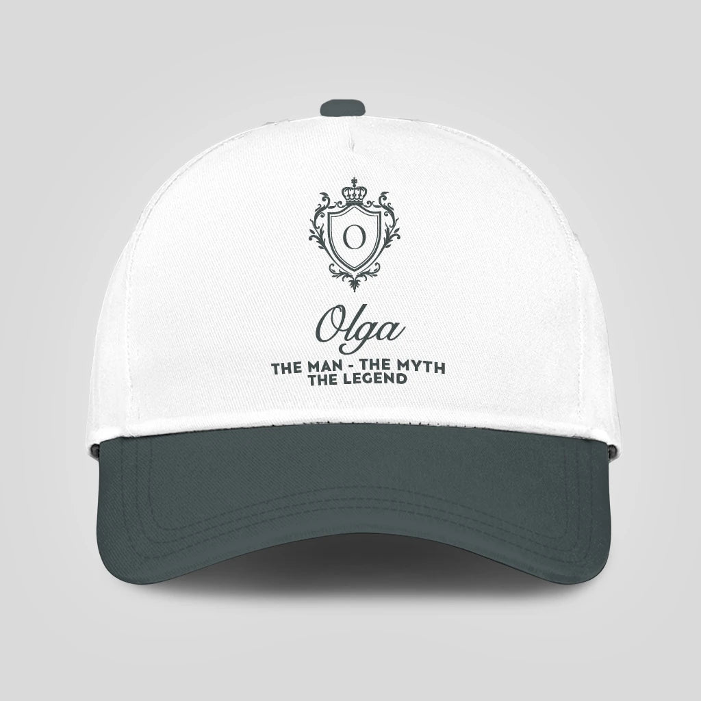 The Man The Myth The Legend Elegant Gray And White Cap OLGA 13K1 C170PF