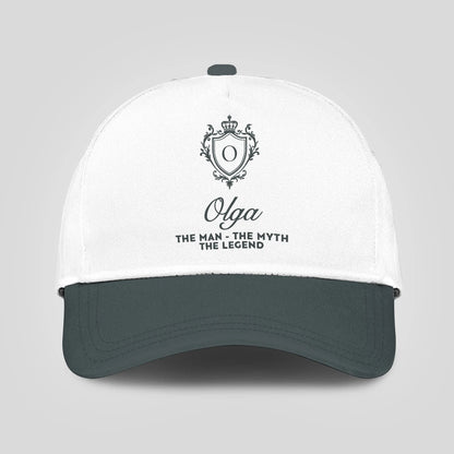The Man The Myth The Legend Elegant Gray And White Cap OLGA 13K1 C170PF