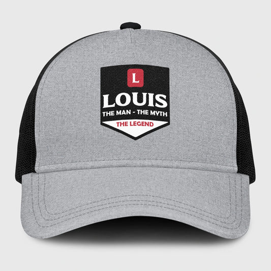 The Man The Myth The Legend Gray Mesh Cap LOUIS 13K1 C189PF