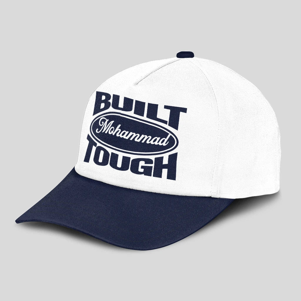 Built Your Name Tough Slogan Blue And White Cap MOHAMMAD 13K1 C95PF