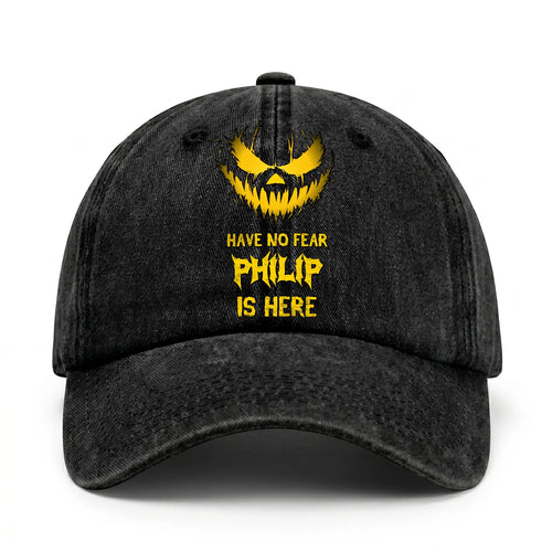 Have No Fear Your Name Is Here Jack O' Lantern Washed Cap PHILIP 13K1 C135PF