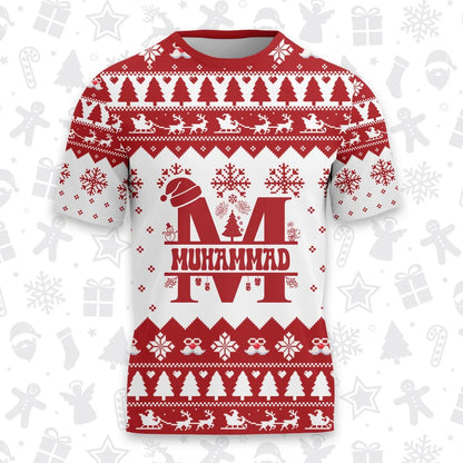 MUHAMMAD Personalized Christmas T-Shirt Pajama Set - Holiday Gift Outfit 13K1-CR2