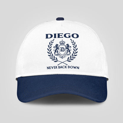 Never Back Down Blue And White Cap DIEGO 13K1 C59PF