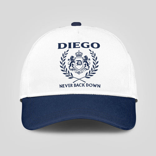 Never Back Down Blue And White Cap DIEGO 13K1 C59PF