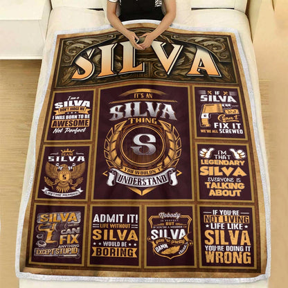 SILVA Personalized Blanket | Custom Name Cozy Throw Gift 13K1-BK4