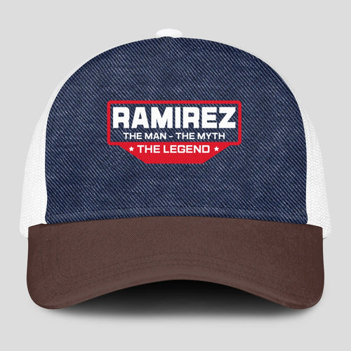 The Man The Myth The Legend Navy Brown And White Mesh Cap RAMIREZ 13K1 C200PF