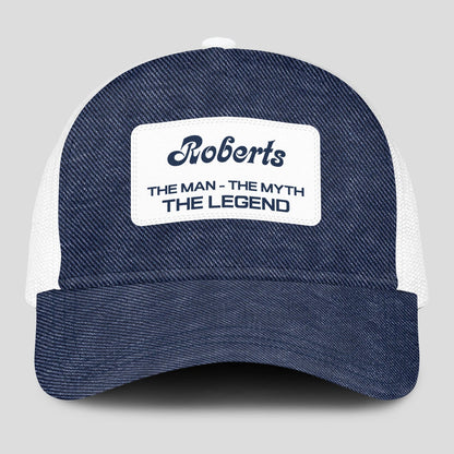 The Man The Myth The Legend Blue Denim Mesh Cap ROBERTS 13K1 C194PF