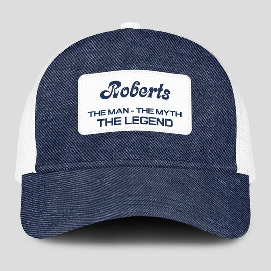 The Man The Myth The Legend Blue Denim Mesh Cap ROBERTS 13K1 C194PF