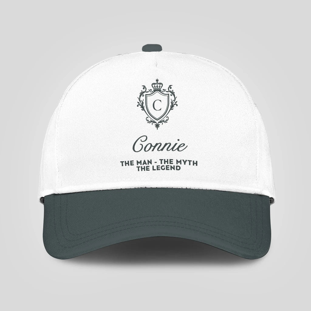 The Man The Myth The Legend Elegant Gray And White Cap CONNIE 13K1 C170PF