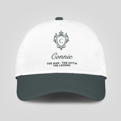 The Man The Myth The Legend Elegant Gray And White Cap CONNIE 13K1 C170PF