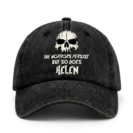 The Horrors Persist But So Does Your Name Cool Skull Washed Cap HELEN 13K1 C134PF