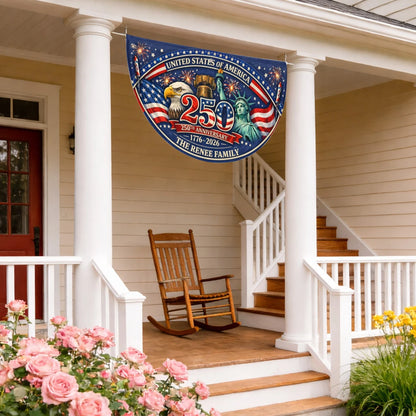 RENEE 13K1-FL1 Personalized US 250th Anniversary Family Flag