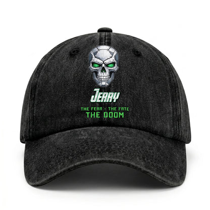 The Fear The Fate The Doom Skull Washed Cap JERRY 13K1 C99PF