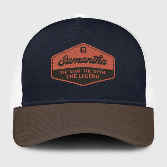 The Man The Myth The Legend Navy And Brown Mesh Cap SAMANTHA 13K1 C188PF