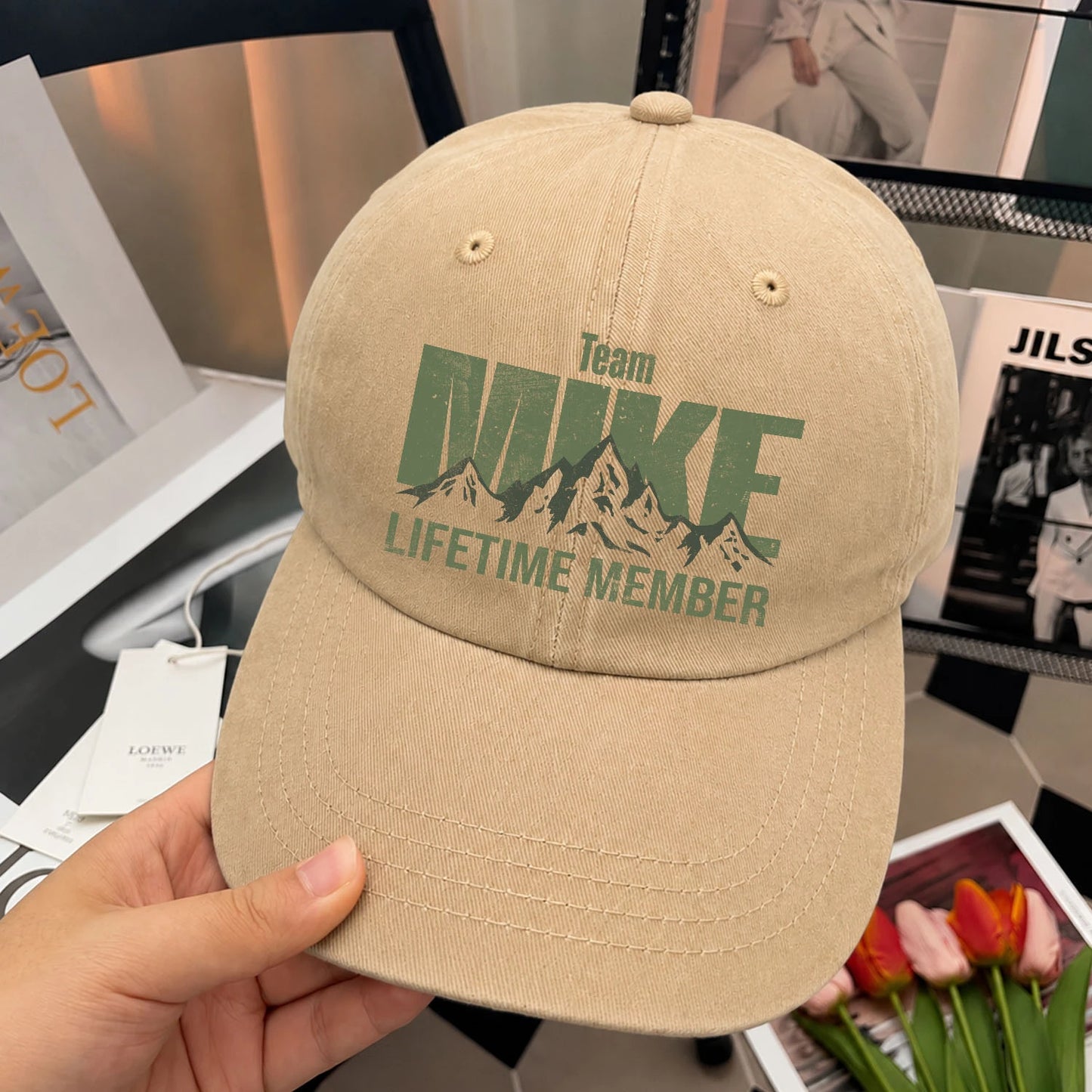 Team Your Name Lifetime Member Mountain Cap MIKE 13K1 C58PF