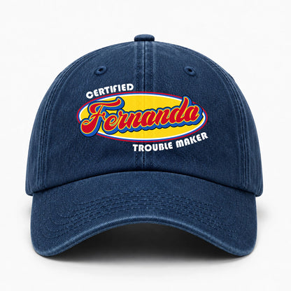Certified Your Name Trouble Maker Washed Cap FERNANDA 13K1 C73PF
