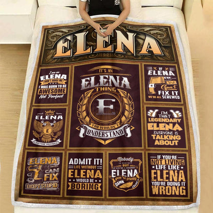 ELENA Personalized Blanket | Custom Name Cozy Throw Gift 13K1-BK4