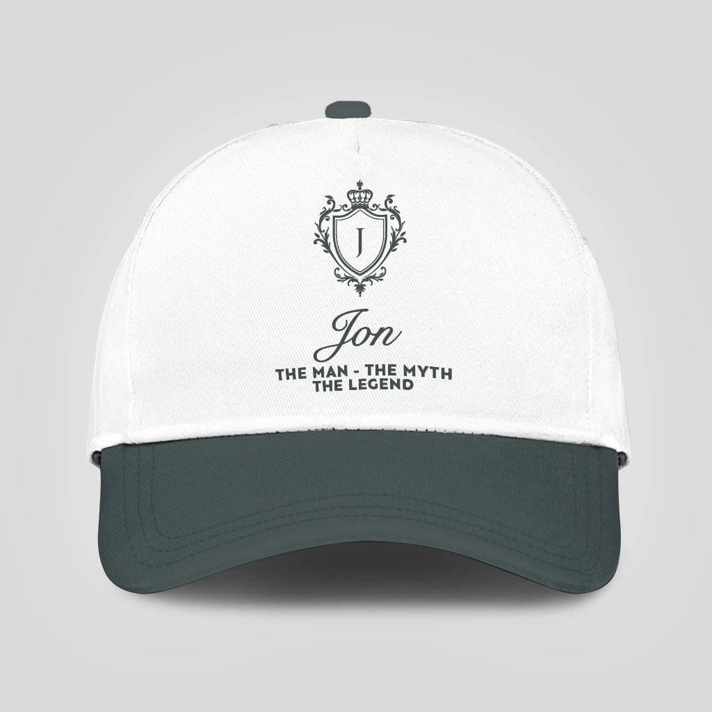 The Man The Myth The Legend Elegant Gray And White Cap JON 13K1 C170PF