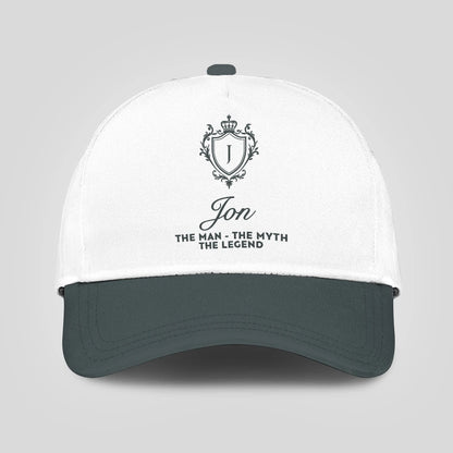 The Man The Myth The Legend Elegant Gray And White Cap JON 13K1 C170PF