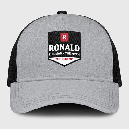 The Man The Myth The Legend Gray Mesh Cap RONALD 13K1 C189PF