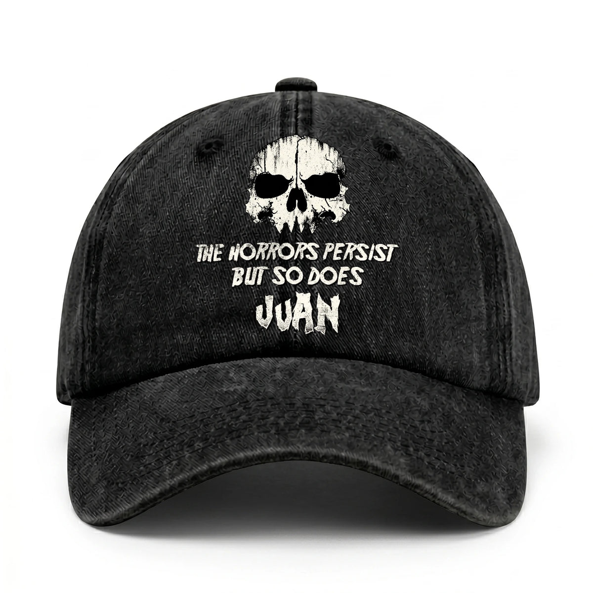 The Horrors Persist But So Does Your Name Cool Skull Washed Cap JUAN 13K1 C134PF