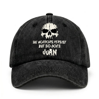 The Horrors Persist But So Does Your Name Cool Skull Washed Cap JUAN 13K1 C134PF