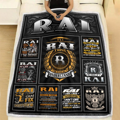 RAI Personalized Blanket | Custom Name Cozy Throw Gift 13K4-BK2