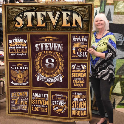 STEVEN Personalized Blanket | Custom Name Cozy Throw Gift 13K1-BK4