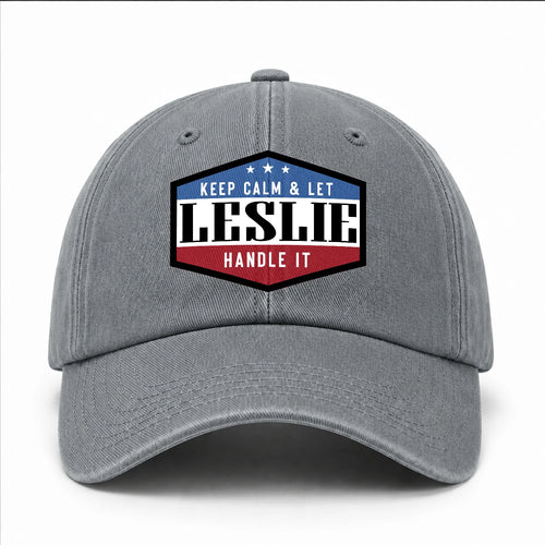 Keep Calm & Let Your Name Handle It Washed Cap LESLIE 13K1 C87PF