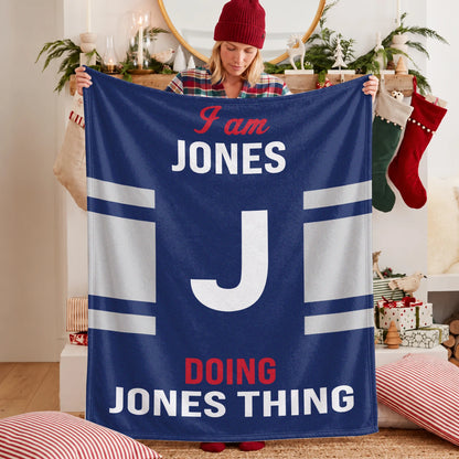 I'm Name Doing Name Things Navy Fleece Blanket JONES 13K1 BK51