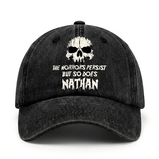 The Horrors Persist But So Does Your Name Cool Skull Washed Cap NATHAN 13K1 C134PF