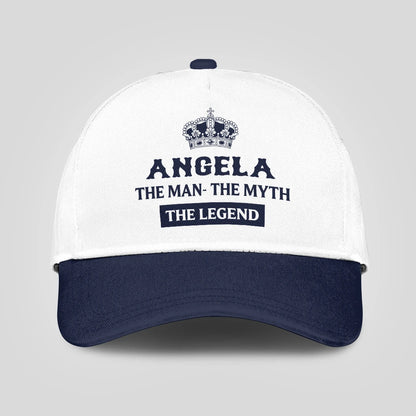 The Man The Myth The Legend King Crown Blue And White Cap ANGELA 13K1 C147PF