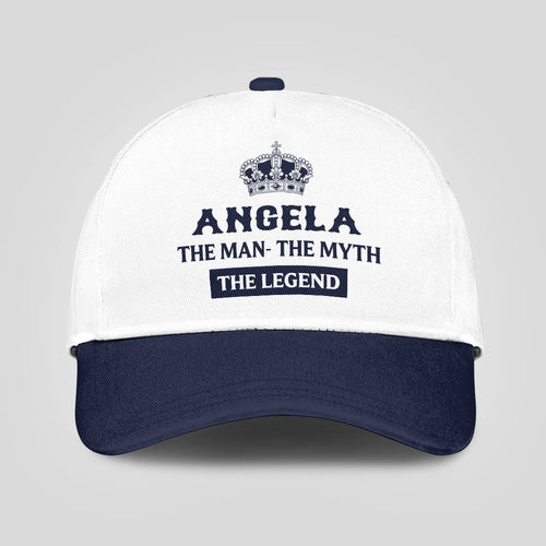The Man The Myth The Legend King Crown Blue And White Cap ANGELA 13K1 C147PF