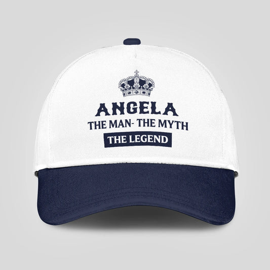 The Man The Myth The Legend King Crown Blue And White Cap ANGELA 13K1 C147PF