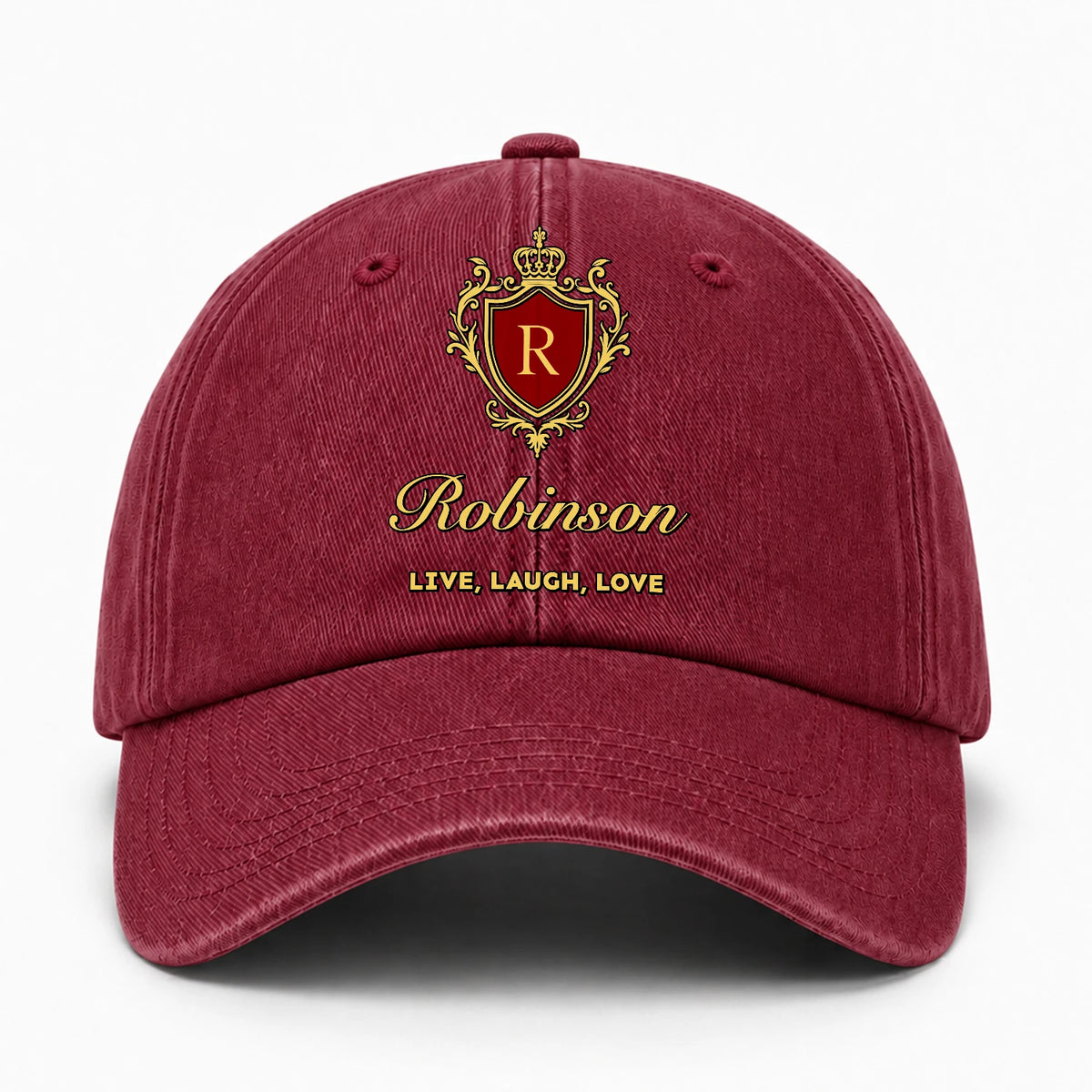 Live Laugh Love Luxury Burgundy Washed Cap ROBINSON 13K1 C119PF