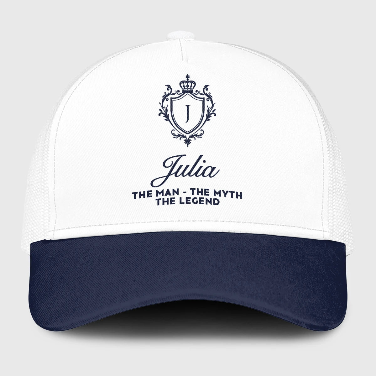 The Man The Myth The Legend Blue And White Baseball Mesh Cap JULIA 13K1 C186PF