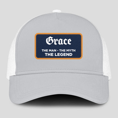 The Man The Myth The Legend Gray Mesh Cap GRACE 13K1 C204PF