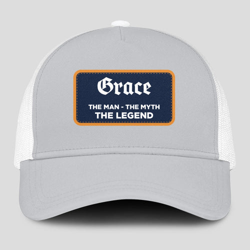 The Man The Myth The Legend Gray Mesh Cap GRACE 13K1 C204PF