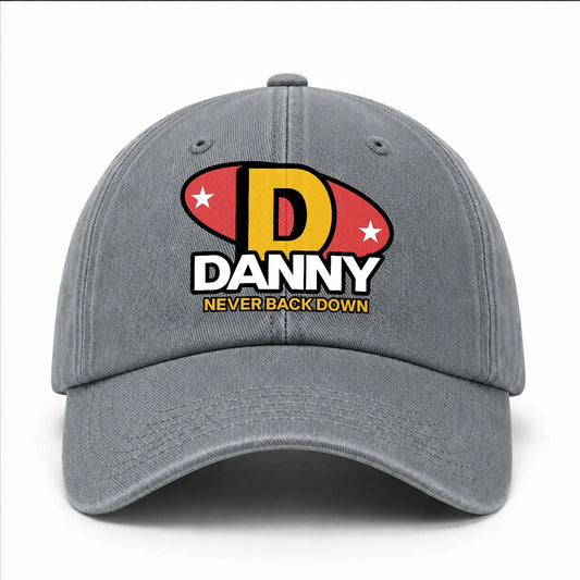 Never Back Down With Your Name And Initial Letter Washed Cap DANNY 13K1 C82PF