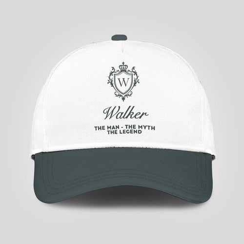 The Man The Myth The Legend Elegant Gray And White Cap WALKER 13K1 C170PF