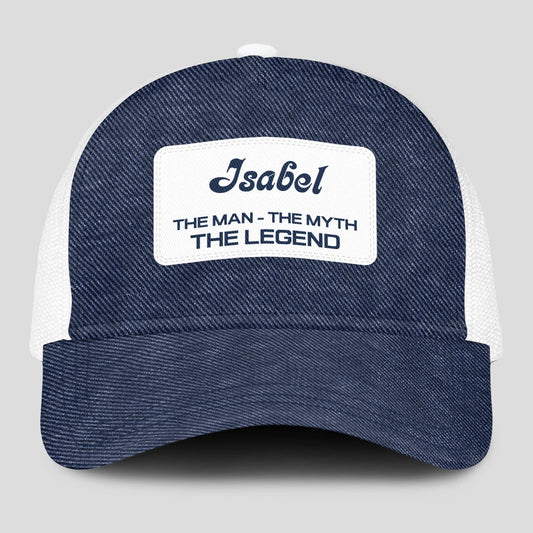 The Man The Myth The Legend Blue Denim Mesh Cap ISABEL 13K1 C194PF