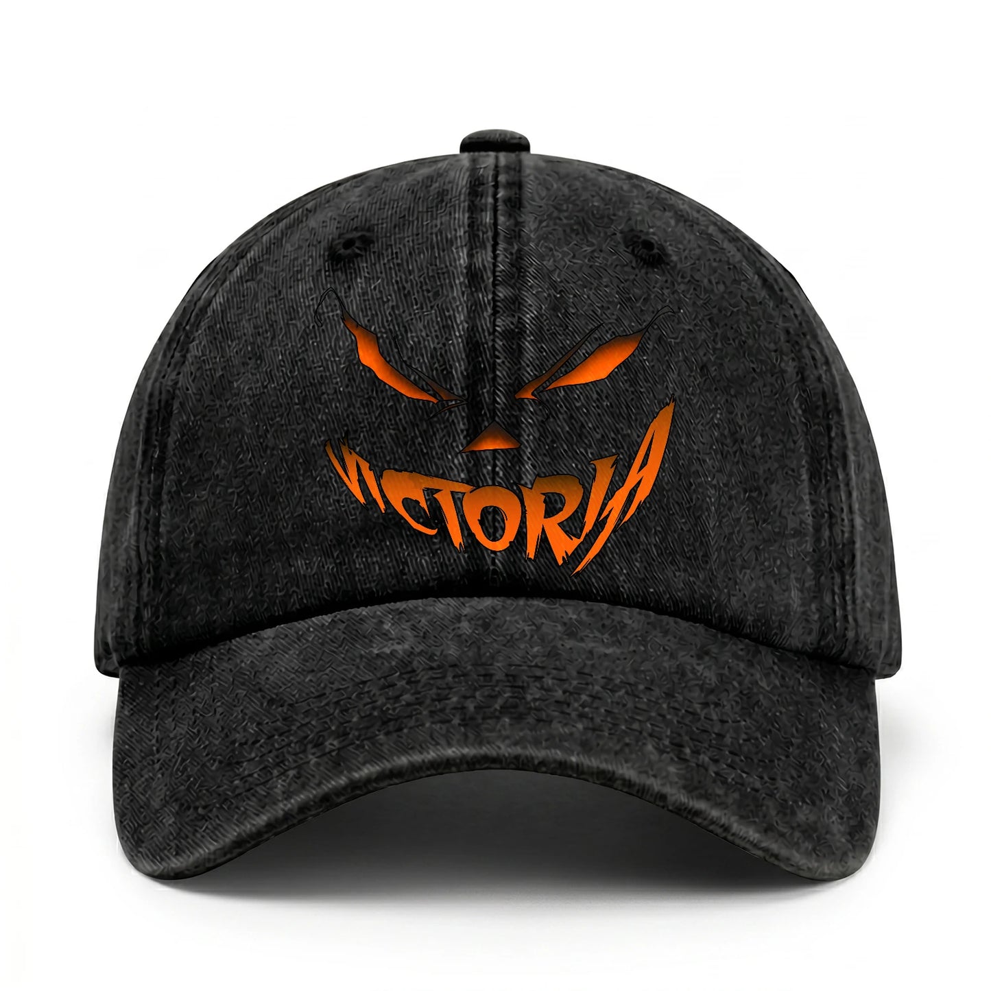 Stay Hungry Pumpkin Chasing Ghosts Funny Washed Cap VICTORIA 13K1 C101PF