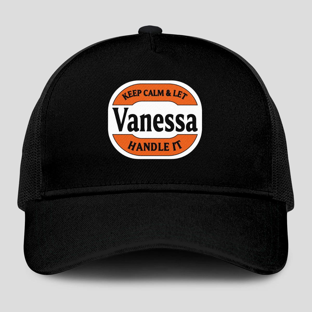 Keep Calm & Let Your Name Handle It Black Mesh Cap VANESSA 13K1 C199PF