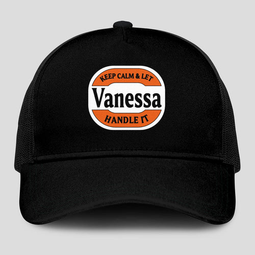 Keep Calm & Let Your Name Handle It Black Mesh Cap VANESSA 13K1 C199PF