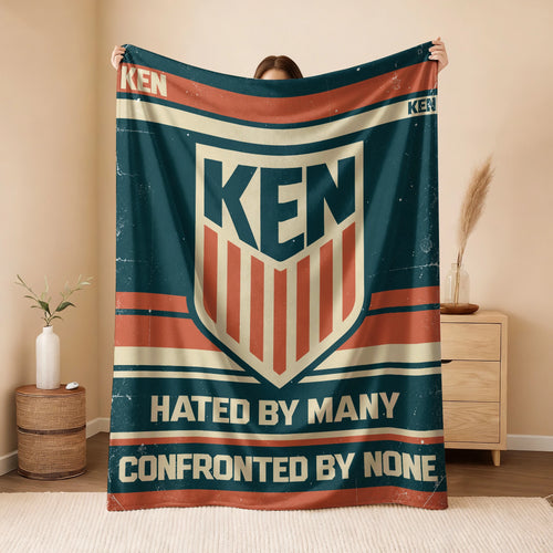 Hated By Many Confronted By None Retro Fleece Blanket KEN 13K1 BK58