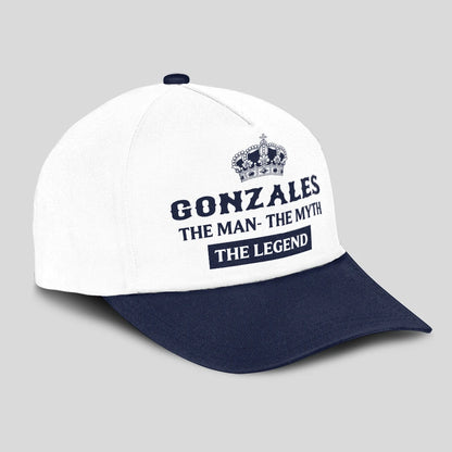 The Man The Myth The Legend King Crown Blue And White Cap GONZALES 13K1 C147PF