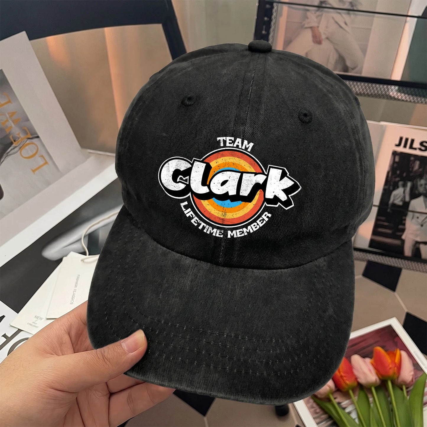 Team Your Name Lifetime Member Logo Cap CLARK 13K1 C66PF
