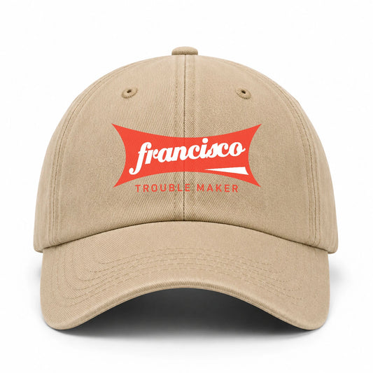 Trouble Maker Red Logo Washed Cap FRANCISCO 13K1 C78PF
