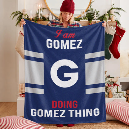 I'm Name Doing Name Things Navy Fleece Blanket GOMEZ 13K1 BK51